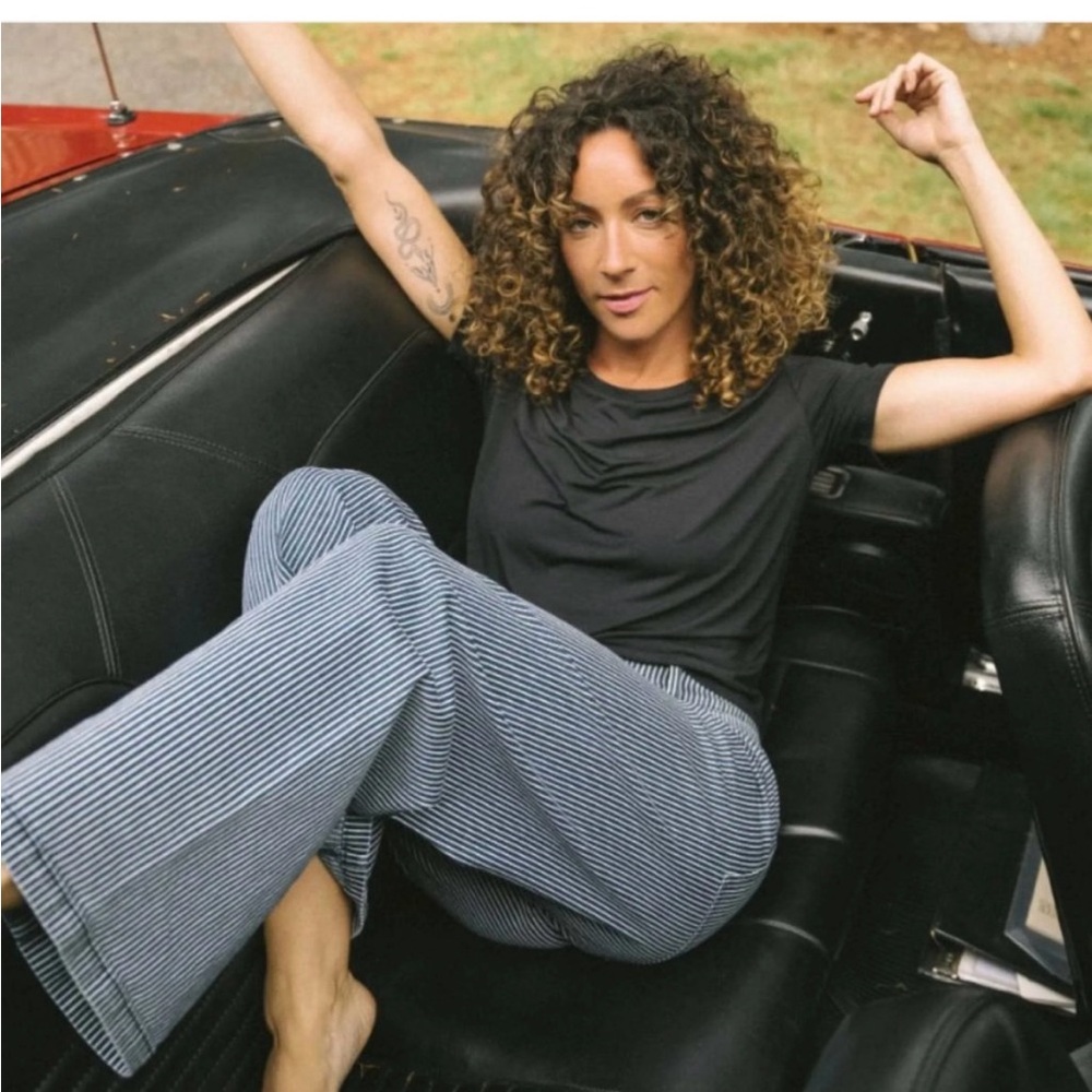 Jackson Rowe Navy and White Striped Peggy Jeans